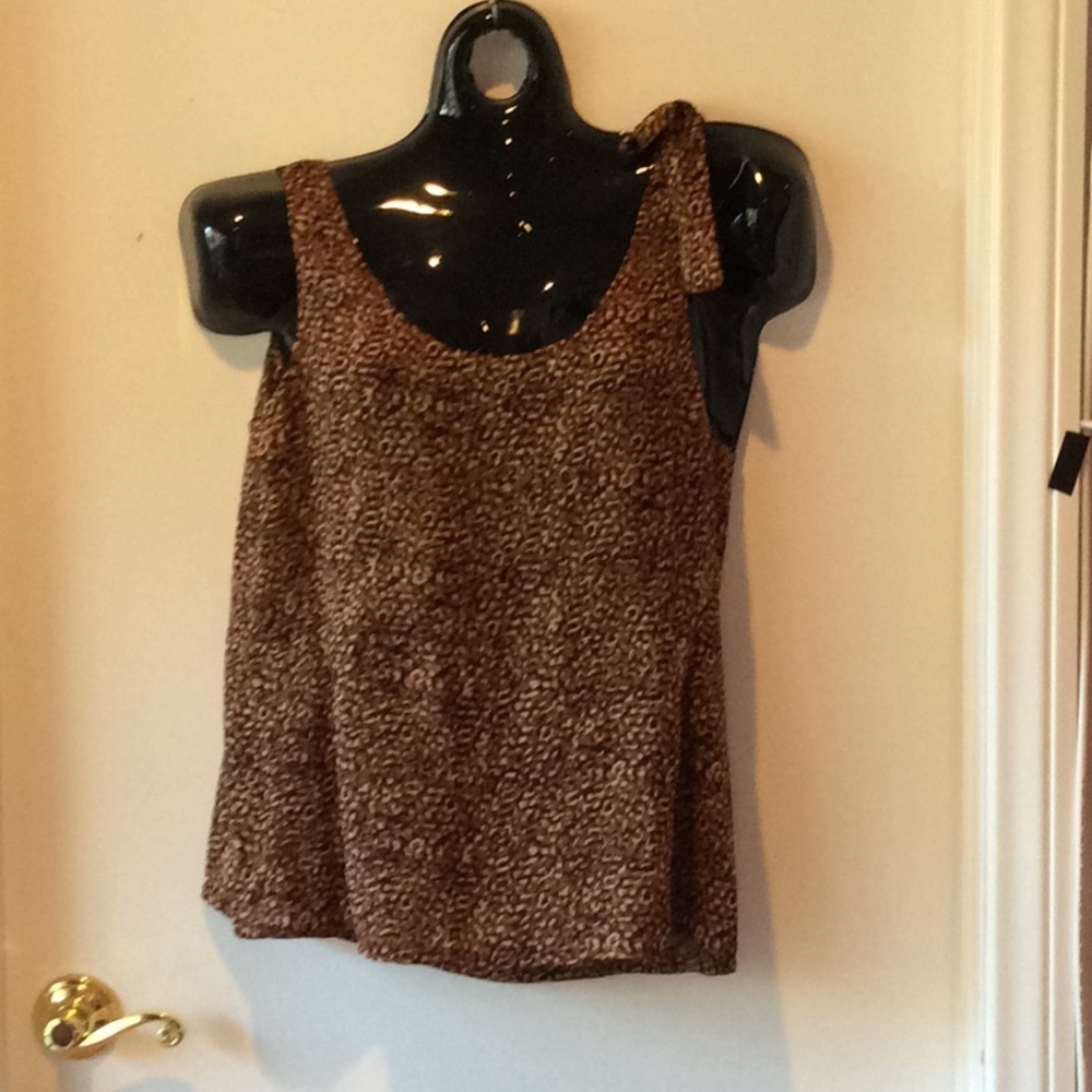 Chiffon sleeveless tank top tie accent loose fit
